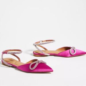 Bibi Lou x Anthropologie Pink Flats with Bow size 8